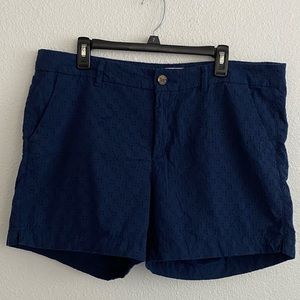 Navy Eyelet Shorts